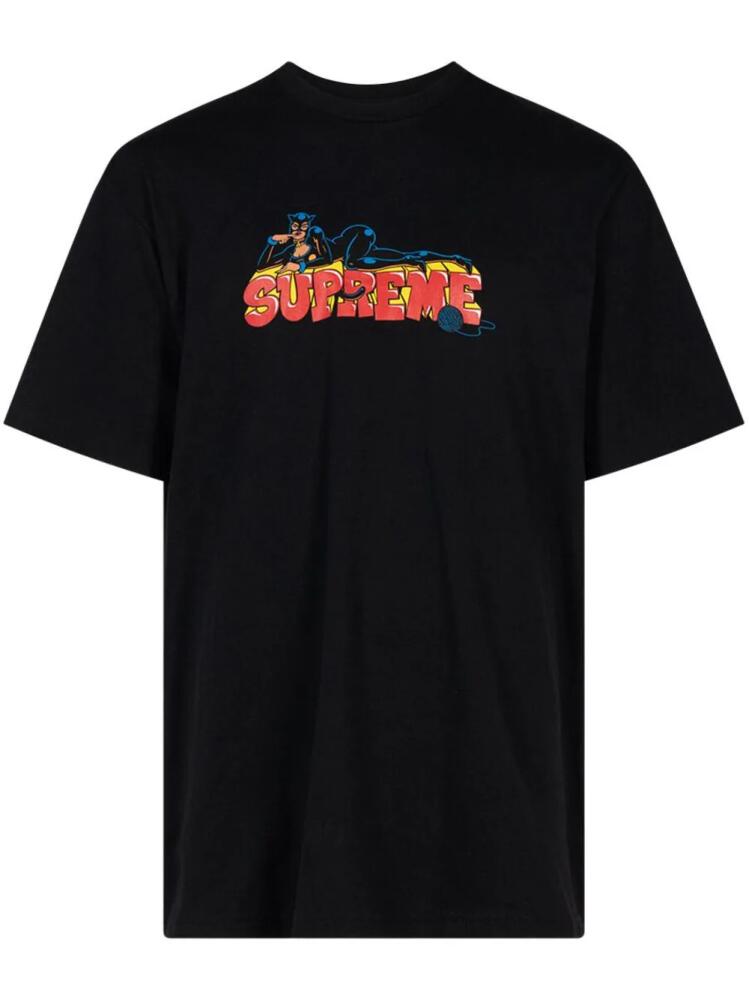 Supreme Catwoman logo-print T-shirt - Black Cover