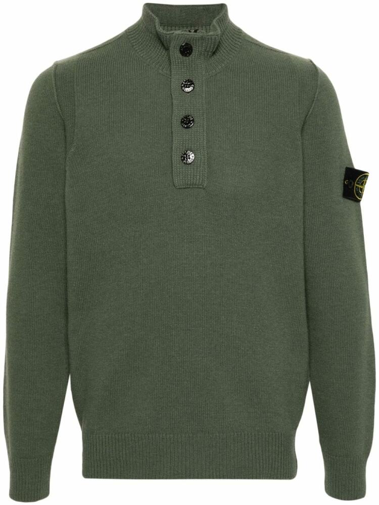 Stone Island Compass-badge high-neck jumper - Green Cover