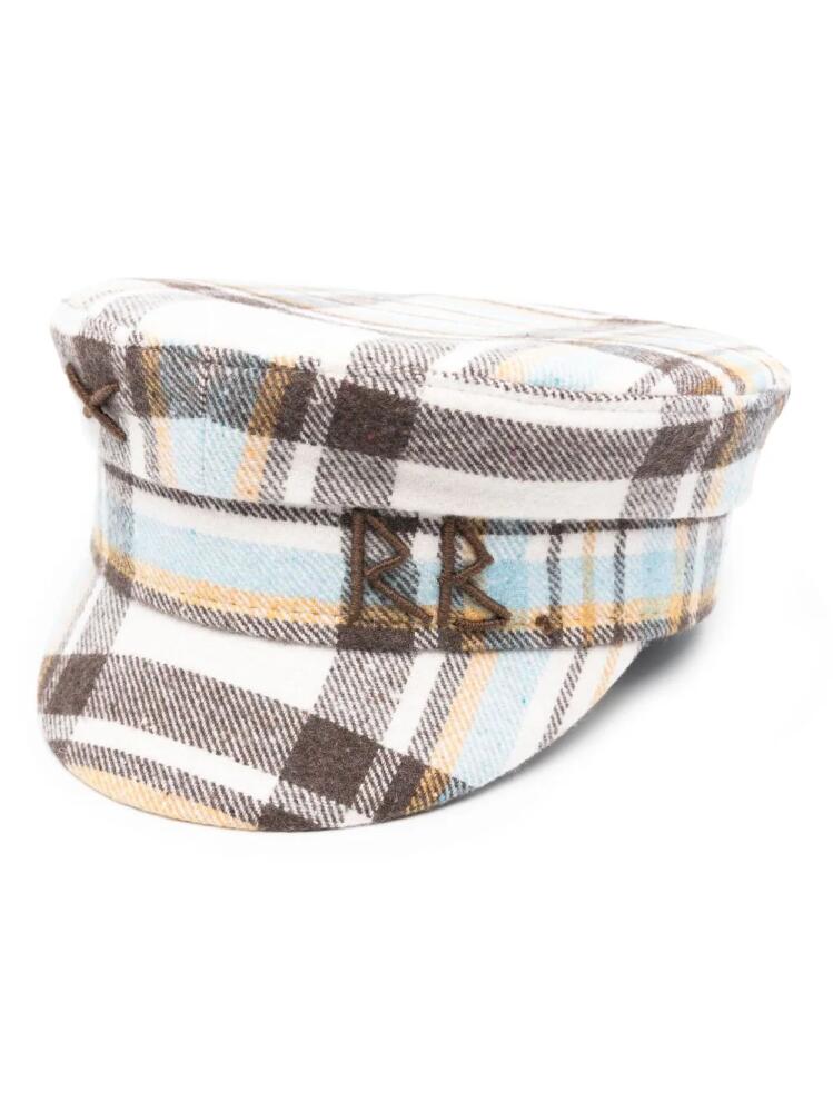 Ruslan Baginskiy logo-embroidered checked Breton hat - Neutrals Cover