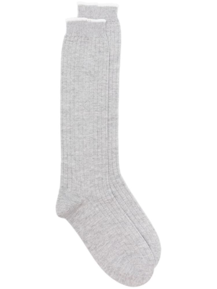 Eleventy ribbed knitted socks - Grey Cover