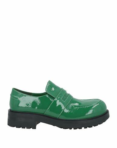 Jeannot Woman Loafers Green Leather Cover