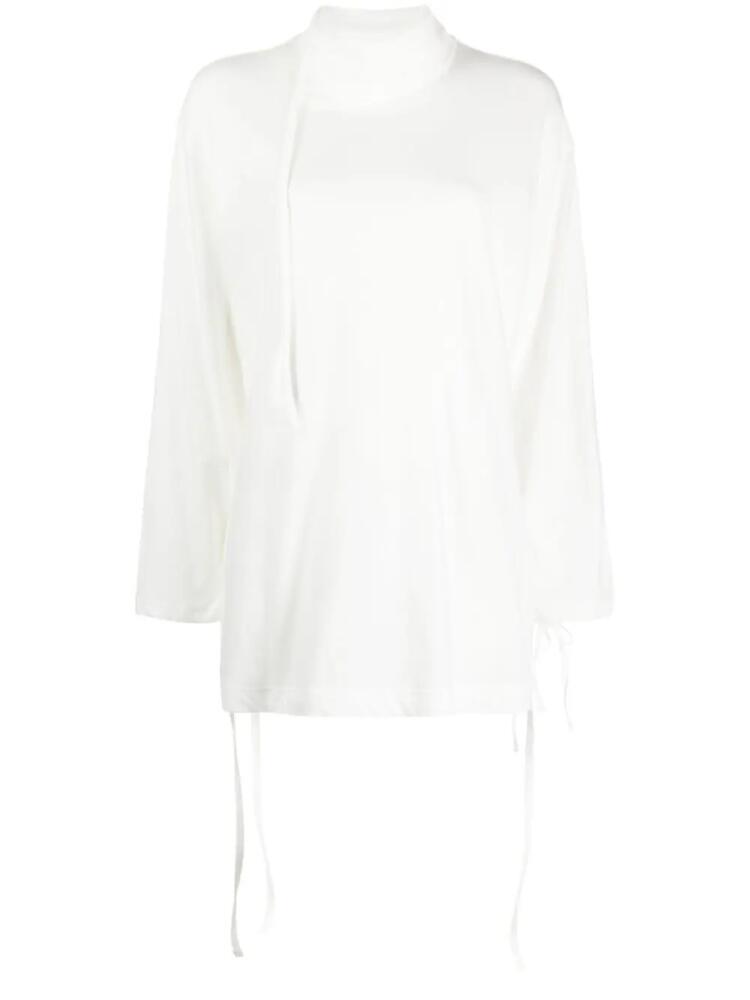 Yohji Yamamoto high-neck cotton blouse - White Cover