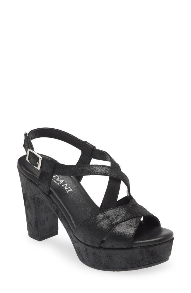 Cordani Tahlia Strappy Platform Sandal in Black Shimmer Cover