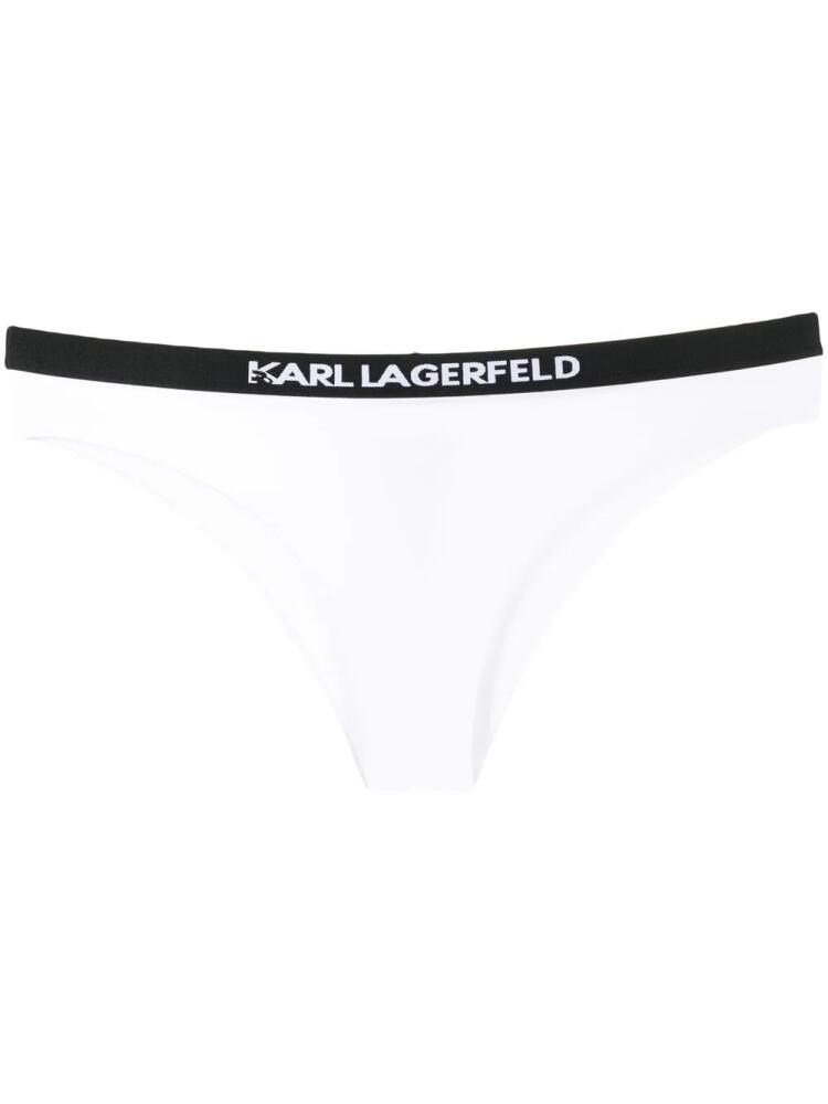 Karl Lagerfeld logo-waisted bikini brief - White Cover