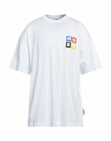 Msgm Man T-shirt White Cotton Cover