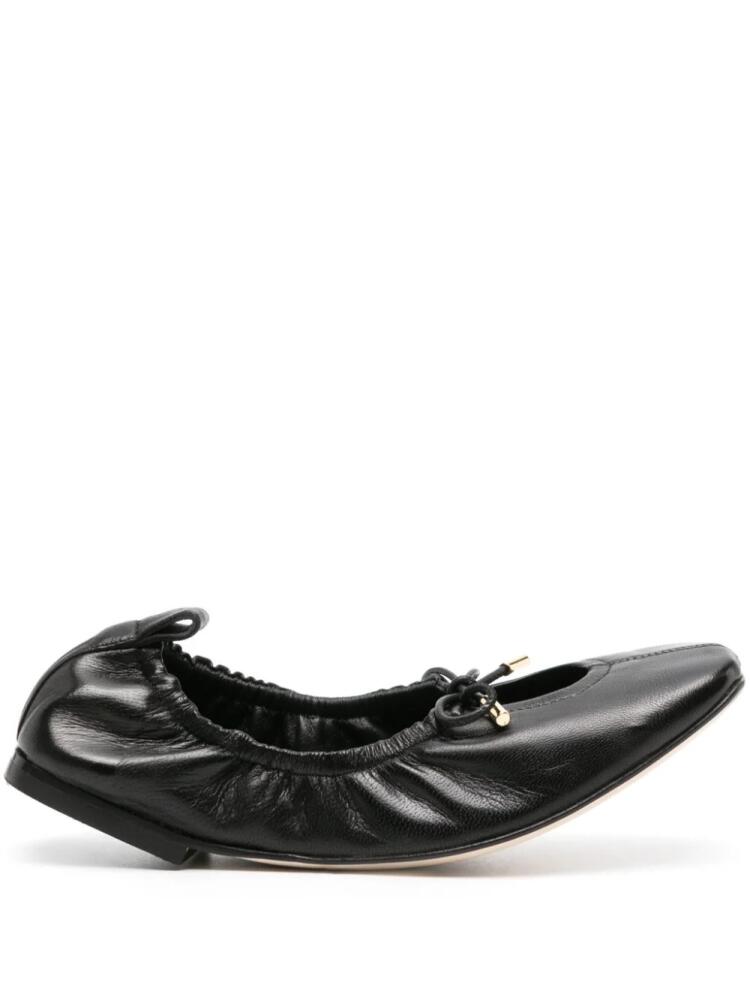 Scarosso Margot leather ballerina shoes - Black Cover