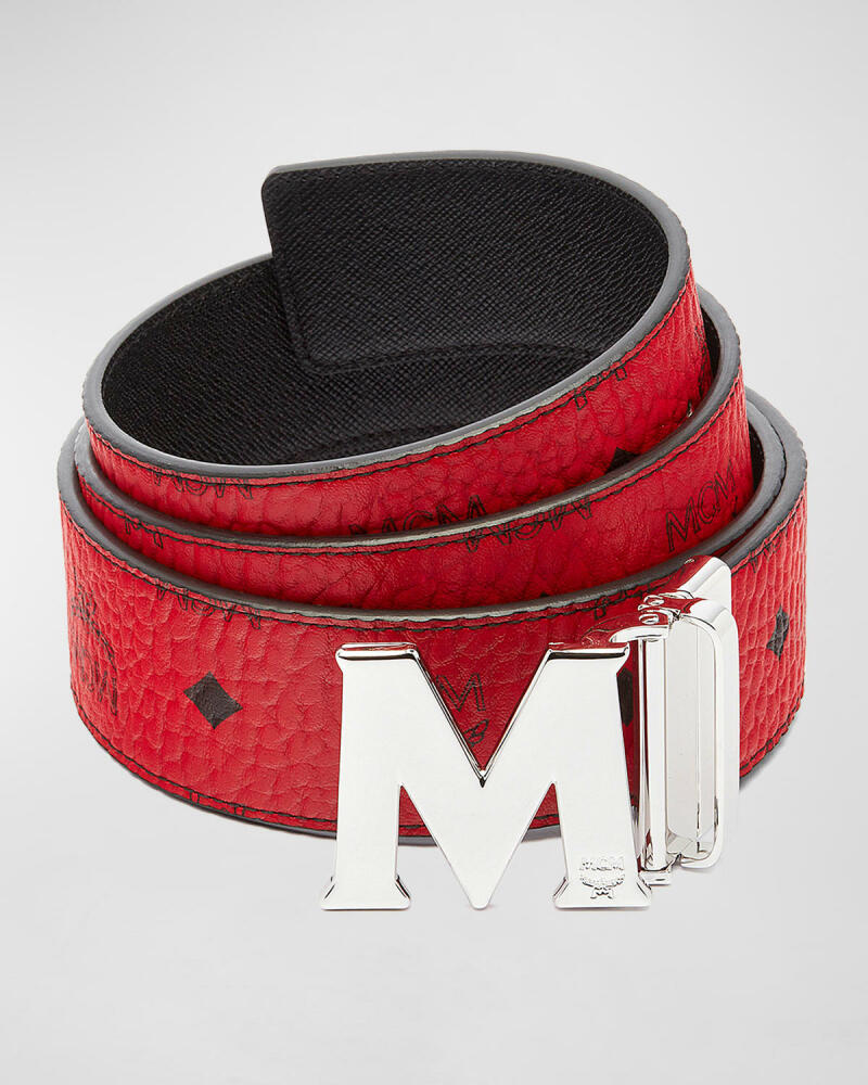 MCM Claus Reversible Visetos/Saffiano Belt Cover