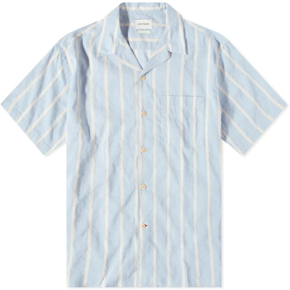 Oliver Spencer Men's Havana Short Sleeve Shirt in Blue Cover