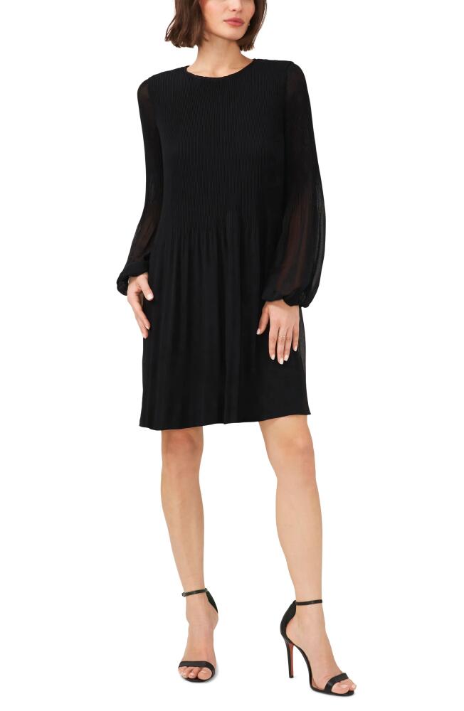 halogen(r) Plissé Long Sleeve Dress in Rich Black Cover