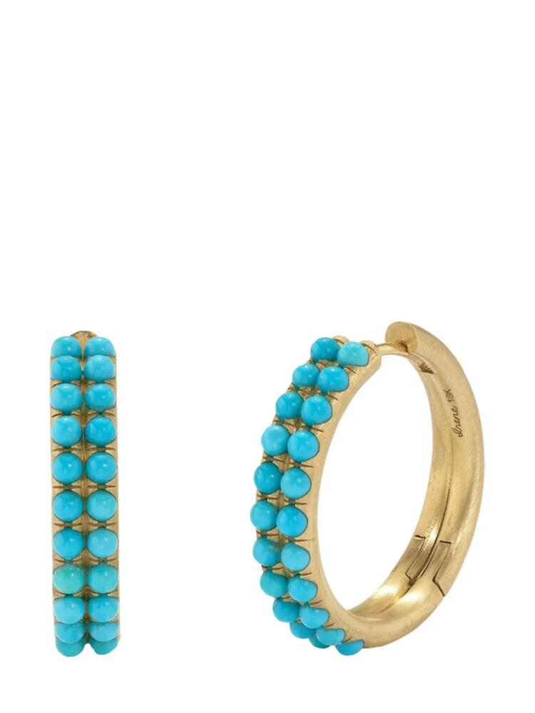 Irene Neuwirth 18kt yellow gold turquoise hoop earrings Cover