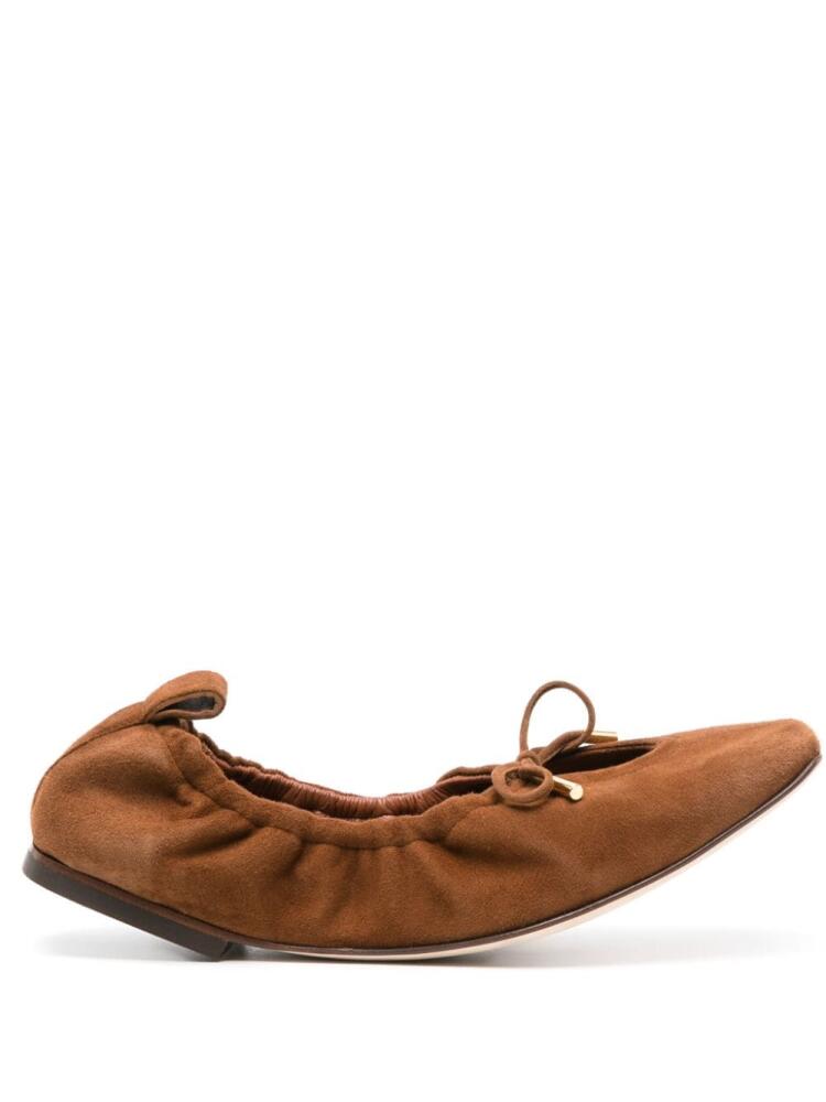 Scarosso Margot suede ballerina shoes - Brown Cover