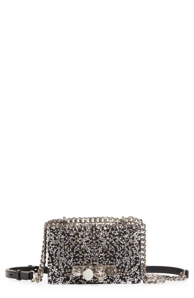 Alexander McQueen Crystal Embellished Knuckle Ring Crossbody Bag in Black Cover