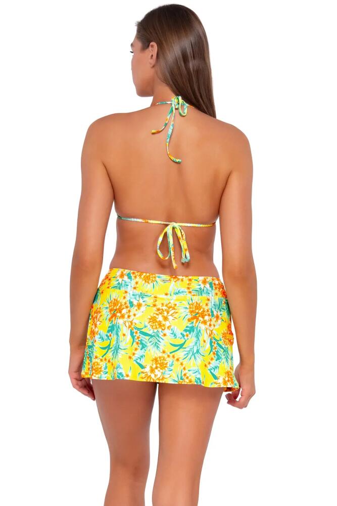 Sunsets Sporty Swim Skirt in Golden Tropics Sandbar Rib Cover