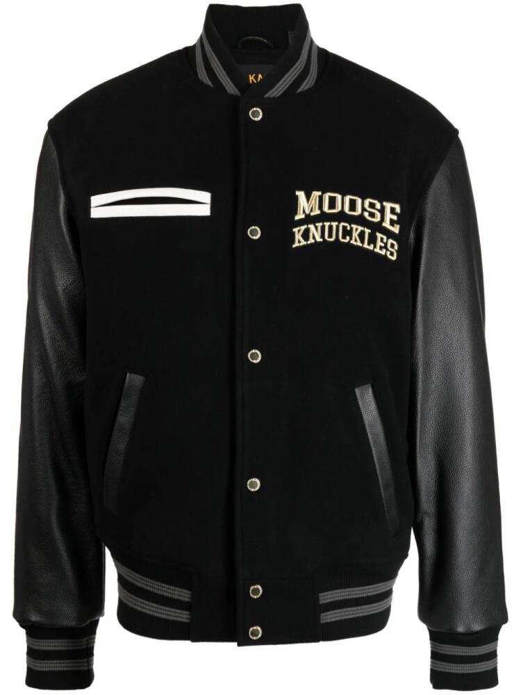 Moose Knuckles logo-embroidered bomber jacket - Grey Cover