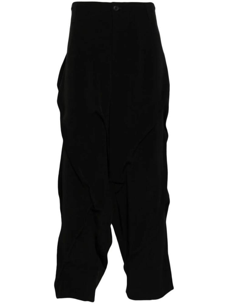 Yohji Yamamoto pleated drop-crotch trousers - Black Cover