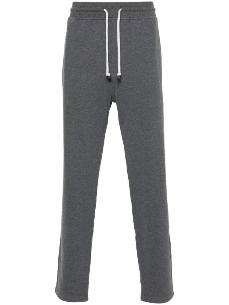 Brunello Cucinelli mélange cotton track pants - Grey Cover