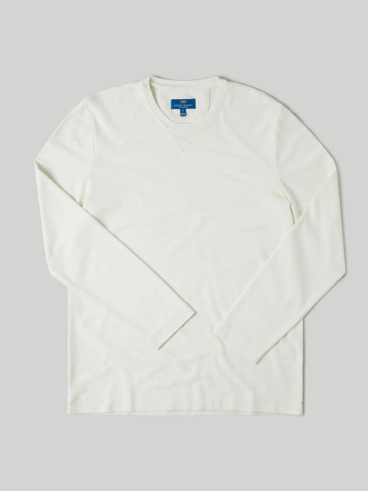 Robert Talbott Kelly Long Sleeve Cotton Crepe Tee in White Cover