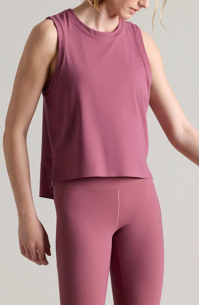 Rhone Serene Crop Performance Tank in Plum Shadow Cover