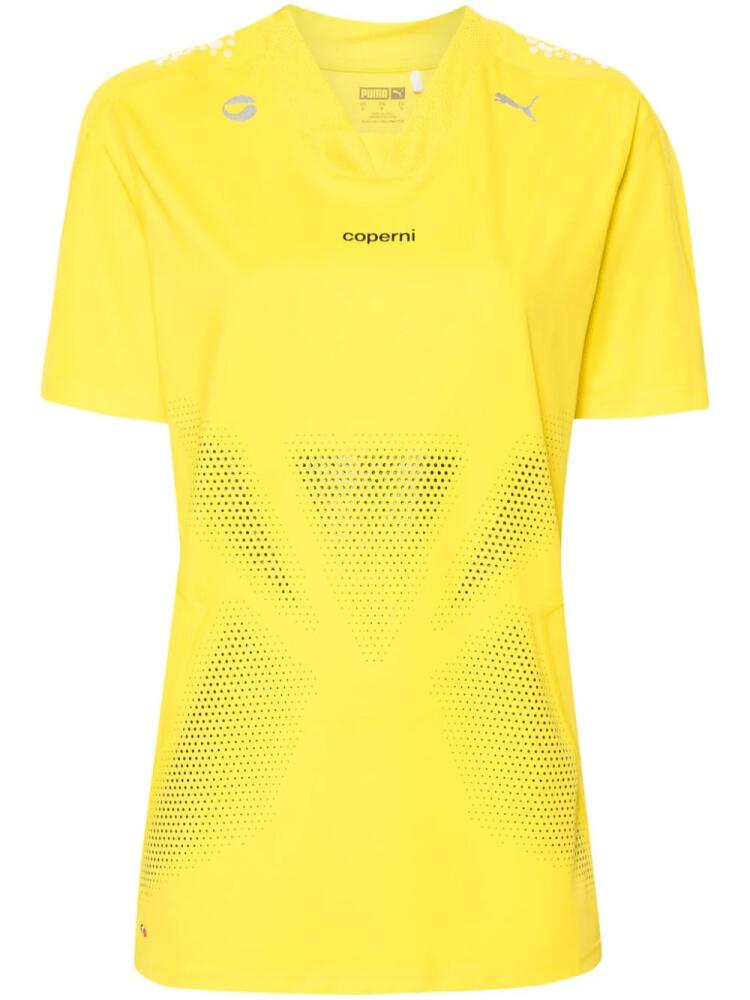 Coperni X Puma rubberised-logo T-shirt - Yellow Cover