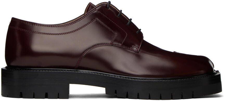 Maison Margiela Burgundy Tabi County Lace-Up Oxfords Cover