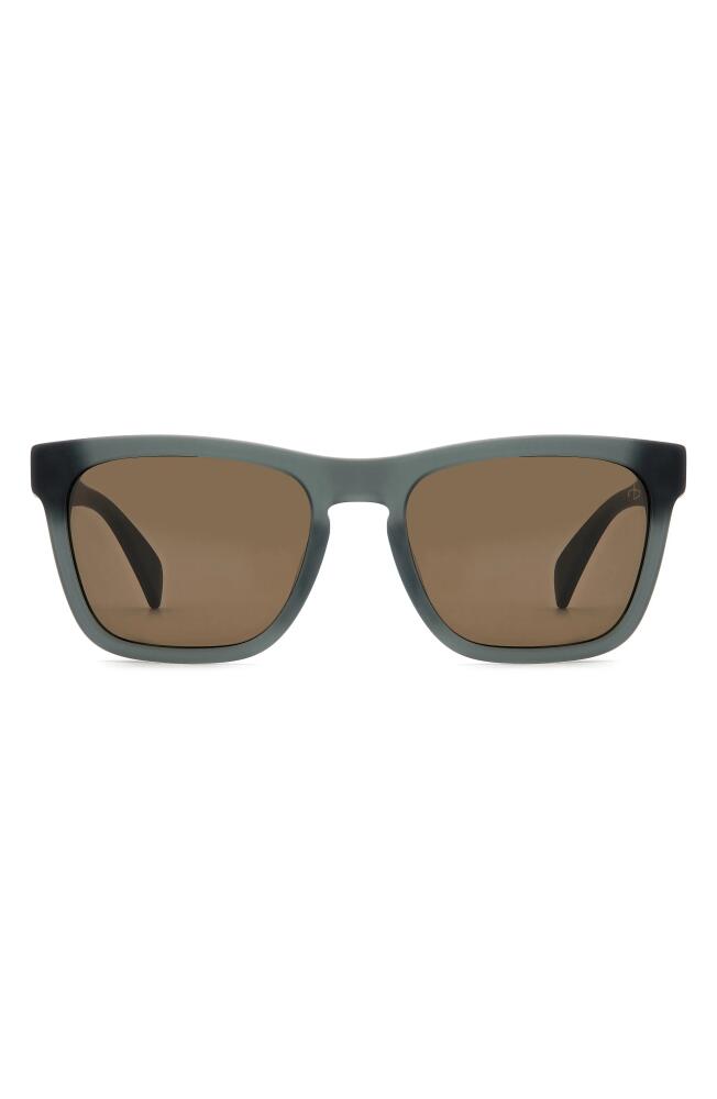 rag & bone 54mm Rectangular Sunglasses in Matte Grey/Brown Cover