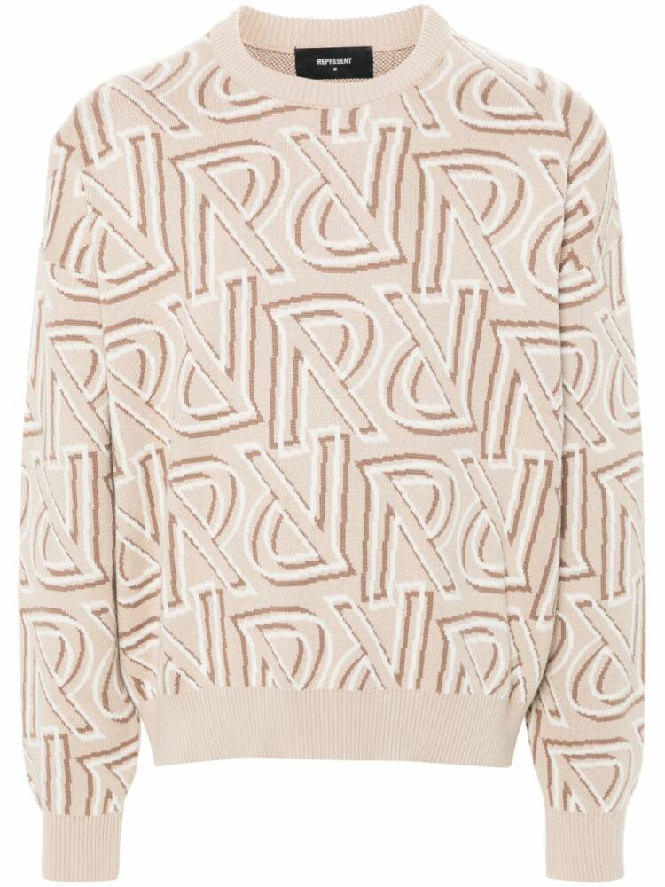 Represent monogram knit jumper - Neutrals Cover