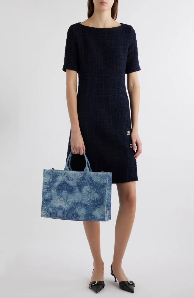 Givenchy Wool Blend Bouclé Tweed Dress in Dark Navy Cover