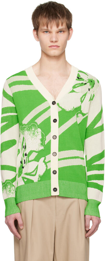 Feng Chen Wang Green & White Floral Cardigan Cover