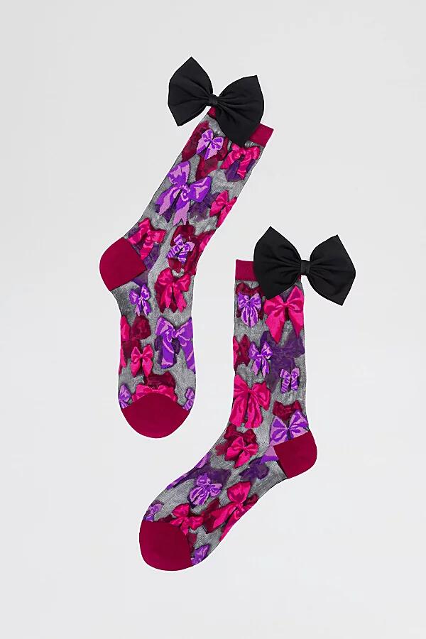 Sock Candy Big Bow Energy Black Sheer Sock in Black Cover