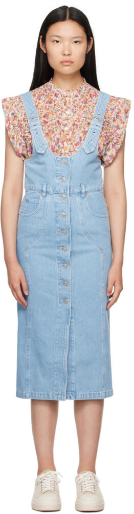 Isabel Marant Etoile Blue Filipine Denim Midi Dress Cover