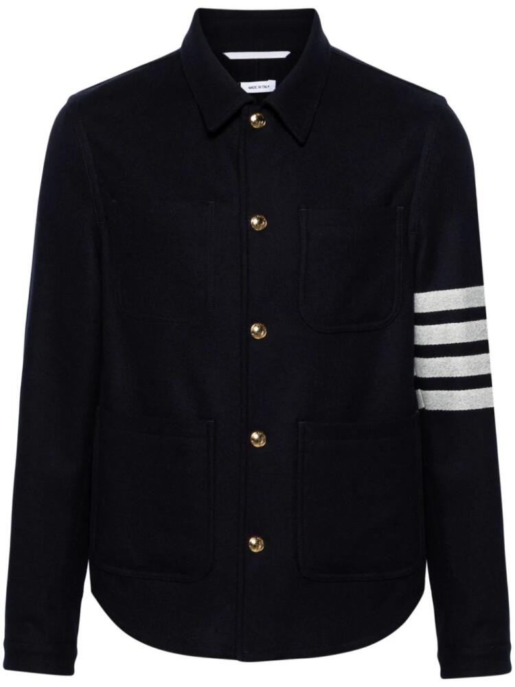 Thom Browne 4-Bar stripe shirt jacket - Blue Cover