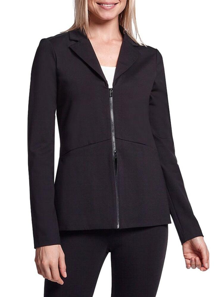 Capsule 121 Women's Granat Notch Lapel Zip Up Jacket - Black Cover