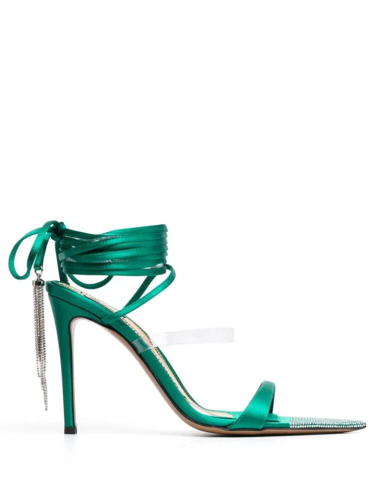 Alexandre Vauthier crystal-tassel strappy sandals - Green Cover