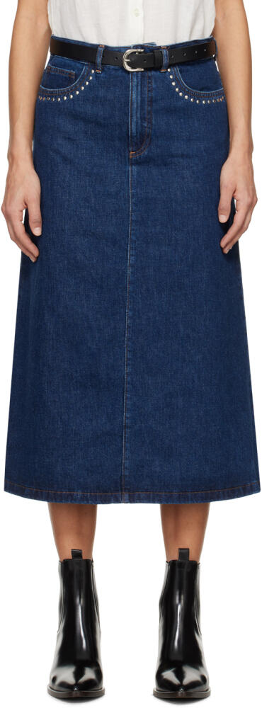 A.P.C. Indigo Redwood Denim Midi Skirt Cover