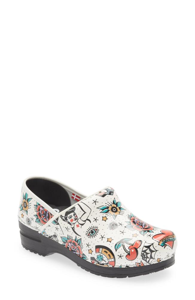 Sanita Rockabilly Print Clog in 001 White Cover