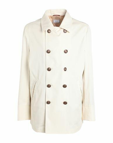 Brunello Cucinelli Man Overcoat & Trench Coat Off white Cotton, Polyamide, Cupro Cover