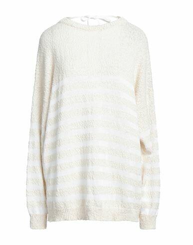 Solotre Woman Sweater Beige Cotton Cover