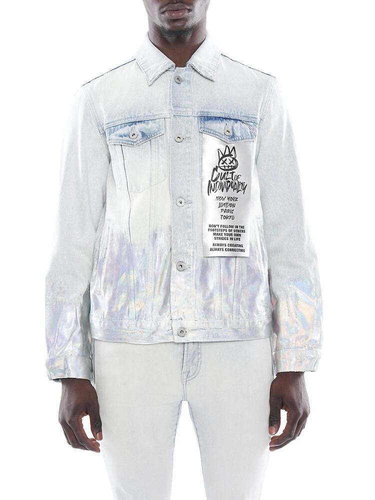 Cult Of Individuality Men's Iridescent Denim Jacket - Foil Cover