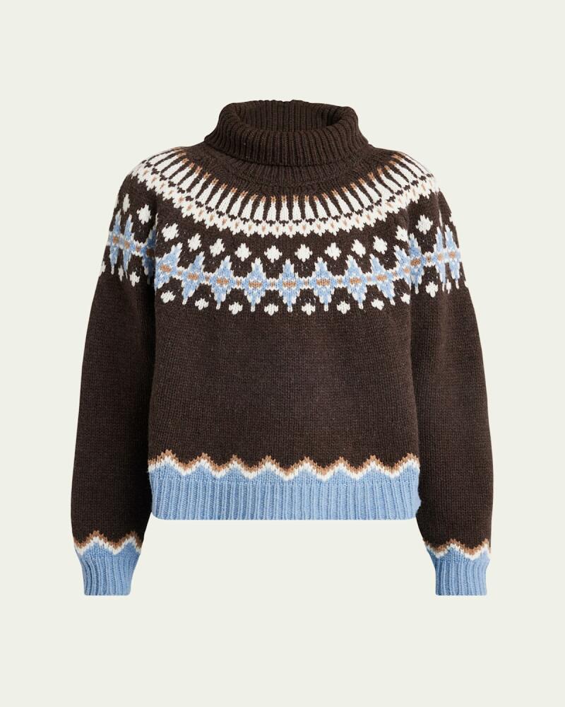 Alanui Sweet Winter Fair Isle Turtleneck Wool Sweater Cover