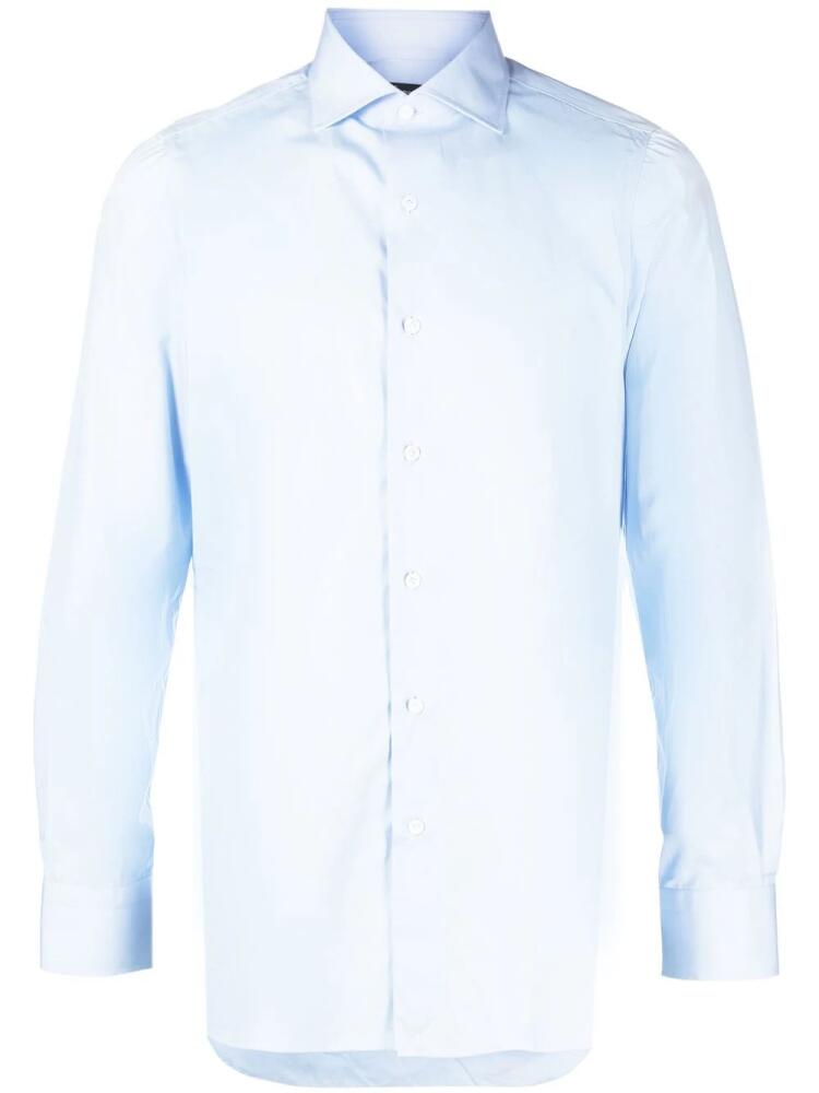 Finamore 1925 Napoli long-sleeved cotton shirt - Blue Cover