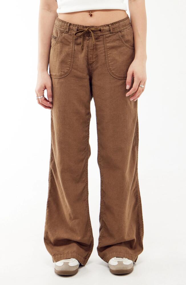 BDG Urban Outfitters Five-Pocket Linen Blend Pants in Chocolate Cover