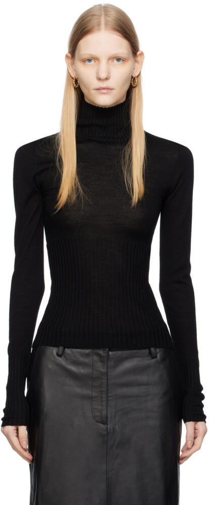 REMAIN Birger Christensen Black Sheer Turtleneck Cover