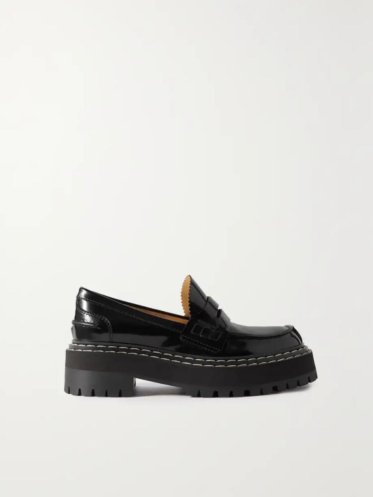 Proenza Schouler - Patent-leather Platform Loafers - Black Cover