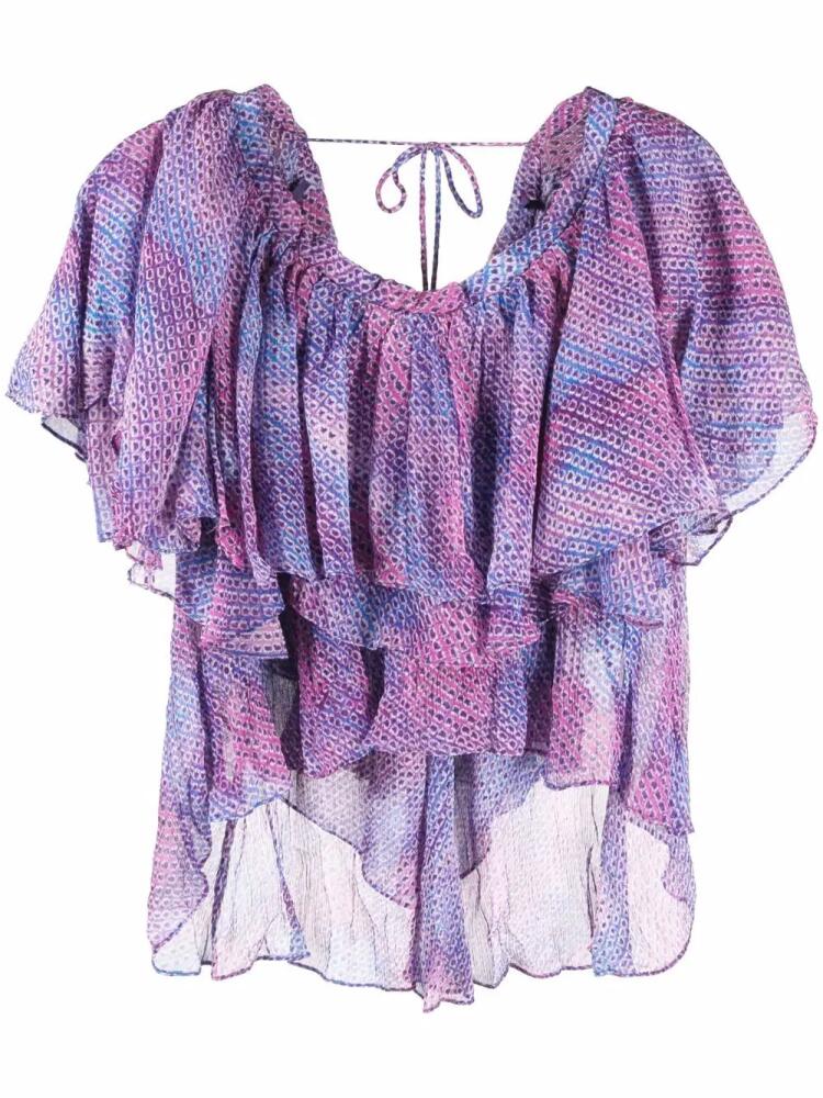 ISABEL MARANT Angele printed blouse - Purple Cover