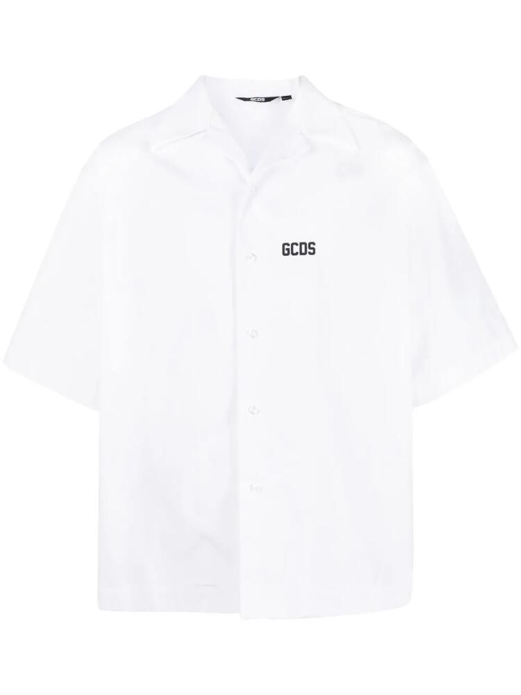 GCDS logo-print bowling shirt - White Cover