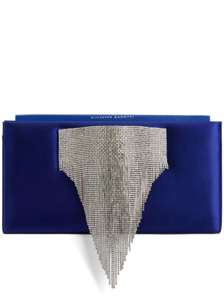 Giuseppe Zanotti Josiane Crystal satin clutch - Blue Cover