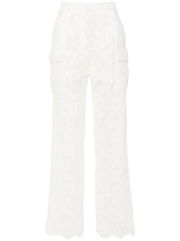 Ermanno Scervino broderie-lace cargo trousers - White Cover