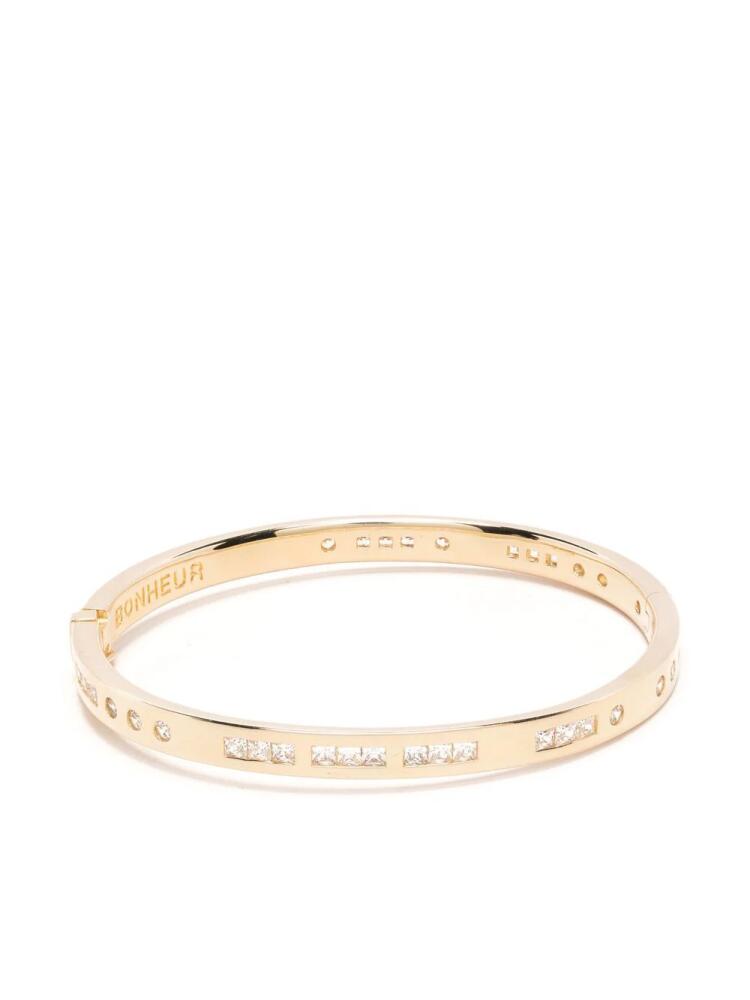 APM Monaco Morse Code bangle bracelet - Gold Cover