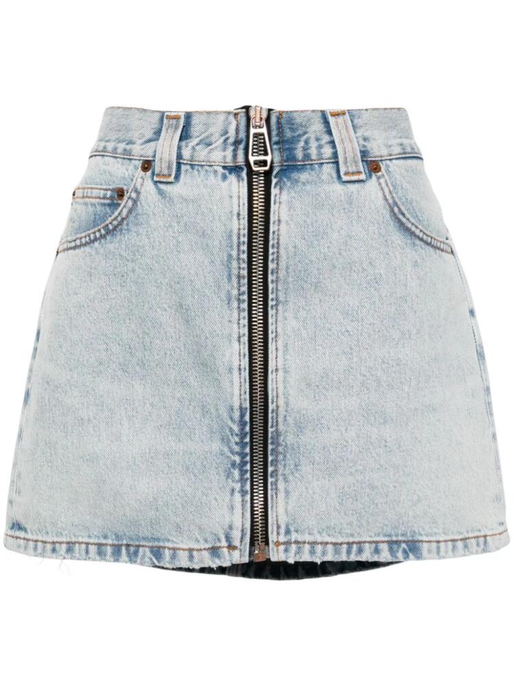 Haikure zip-front denim miniskirt - Blue Cover