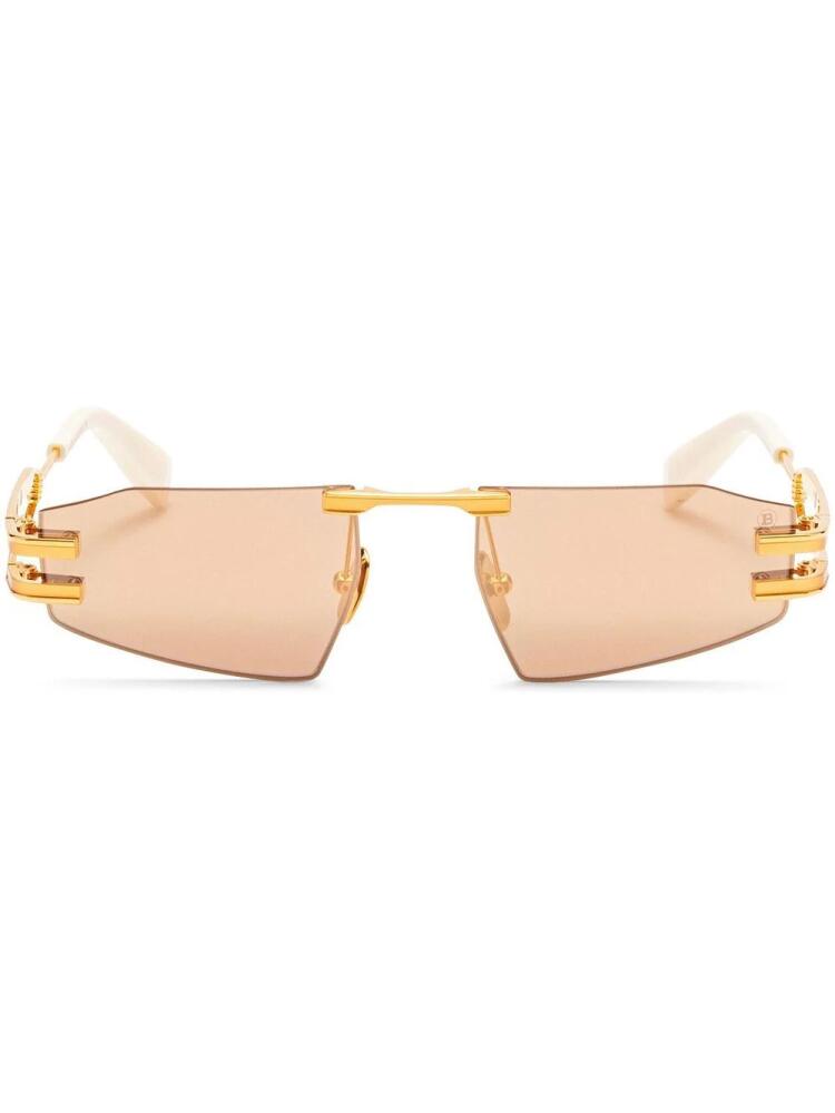 Balmain Eyewear Fixe II geometric-frame sunglasses - White Cover